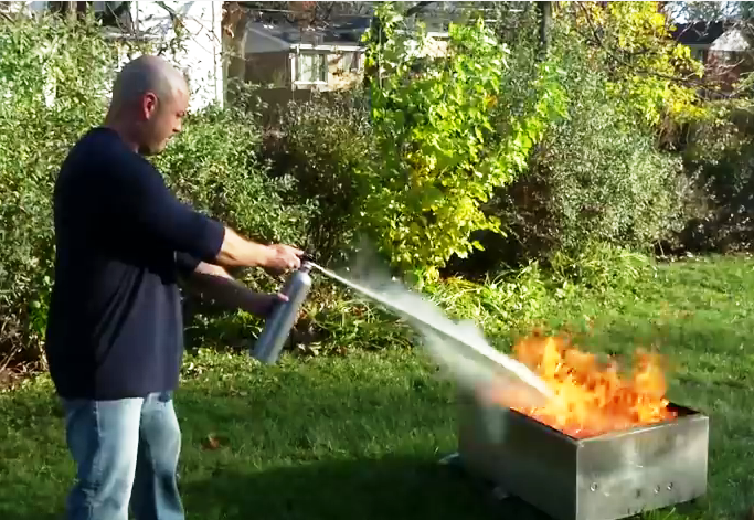Man Extinguishing Fire