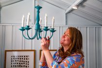 Spray Painted Chandelier